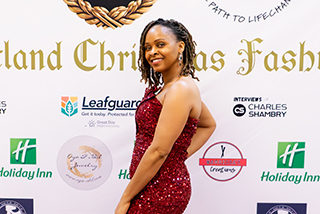 Woman in a red dress